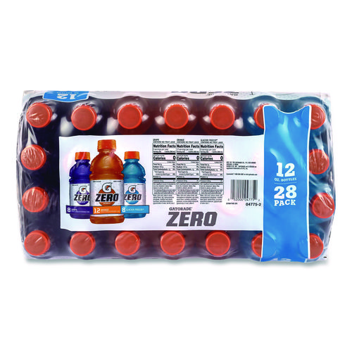 Zero Variety Pack, Assorted Flavors, 12 oz Bottle, 28/Carton