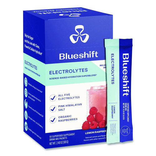 Electrolyte Lemon Raspberry Drink Mix, 0.24 oz Packets, 10/Pack, 2 Packs/Carton