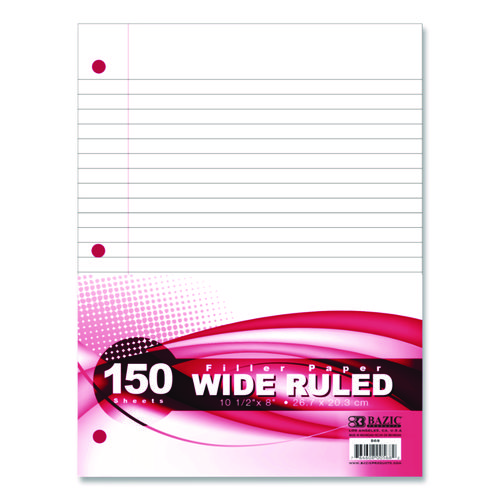 Filler Paper, Side: 3-Hole Punched, Wide/Legal Rule, 150/Pack