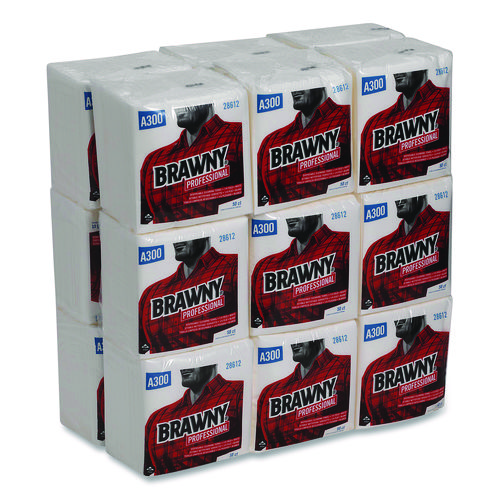 Professional Cleaning Towels, 1-Ply, 12 x 13, White, 50/Pack, 18 Packs/Carton