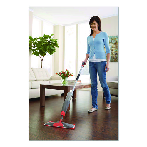 Reveal Microfiber Spray Mop Kit, Microfiber Head, 54.5" Silver/Black Handle