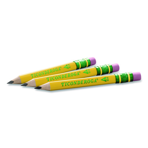 My First Short Pencil with Eraser, 3.6 mm, HB (#2), Black Lead/Yellow Barrel, 36/Pack