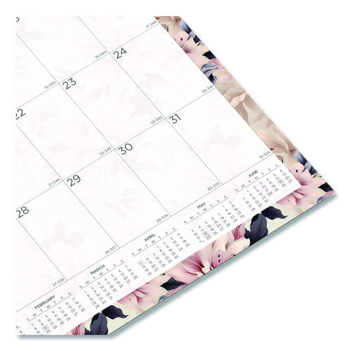 12-Month Colorful Wall Calendar, Floral Artwork, 12 x 17, White Sheets, 12-Month (Jan to Dec): 2025