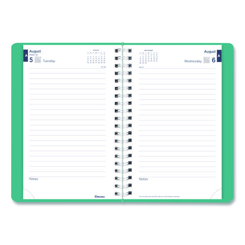 Academic Daily/Monthly Planner, 8 x 5, Blue Cover, 12-Month (Aug to July): 2025 to 2026