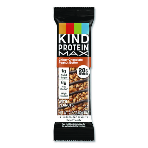 Protein MAX Bar, Crispy Chocolate Peanut Butter, 2.2 oz Bar, 12/Box