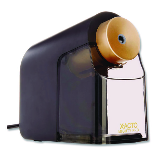 Model 1606 Mighty Pro Electric Pencil Sharpener, AC-Powered, 4 x 8 x 7.5, Black/Gold/Smoke