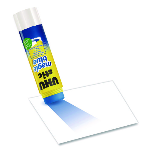 Glue Stick, 21 g, Applies Blue, Dries Clear, 12/Pack