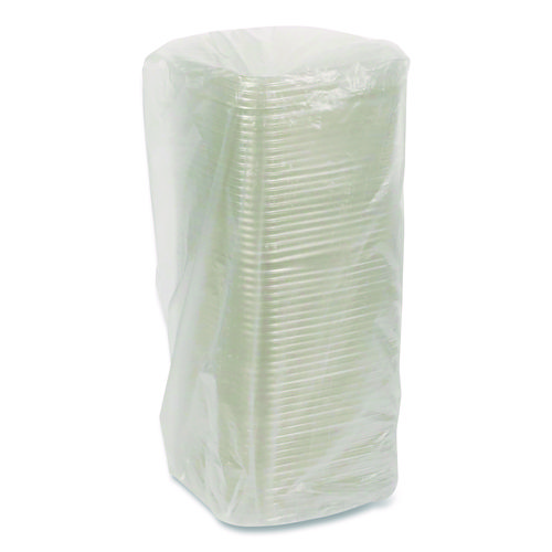 EarthChoice Recycled PET Container Lid, for 6" Square RPET Containers, 6.25 x 0.39 x 6.25, Clear, Plastic, 360/Carton