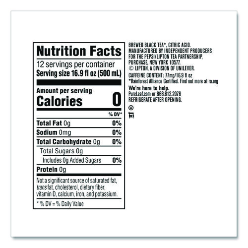 Iced Tea, Unsweetened, 18.5 oz, 12/Carton