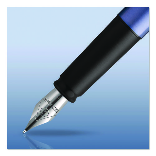 Allure Fountain Pen, Fine Point , Blue Ink, Silver/Black Barrel