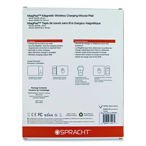 MagPad Charger and Mouse Pad, Black