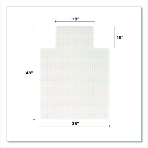 OceanMat Carpet Chair Mat, 36 x 48, Lipped, Clear