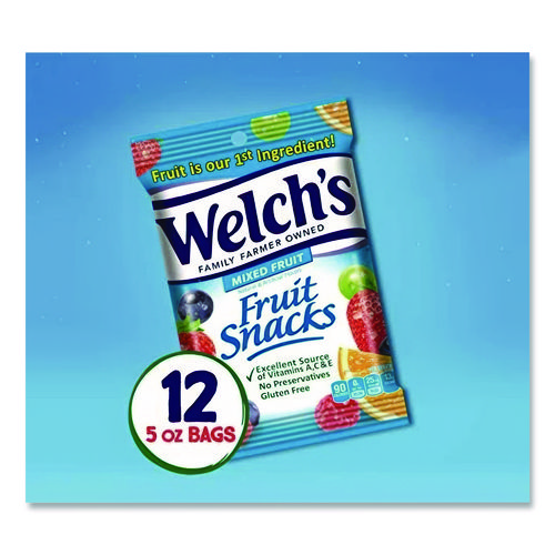 Fruit Snacks, Mixed Fruit, 5 oz Pouch, 12/Carton