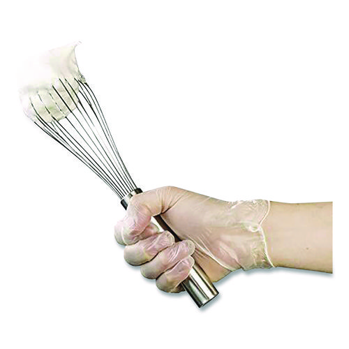 Vinyl Exam Gloves, Powder-Free, Medium, Clear, 100/Box