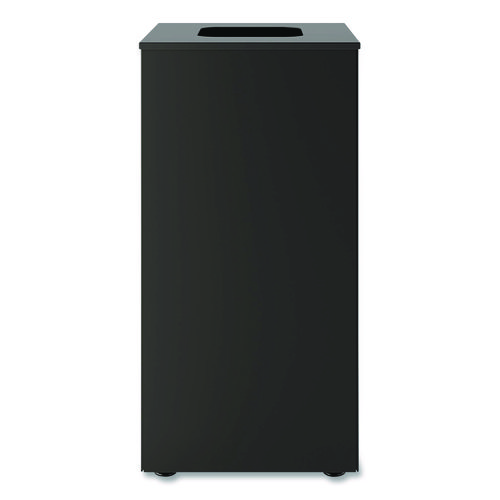 Square Metal Decorative Can, Steel, 24 gal, Black