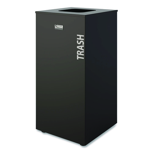 Square Metal Decorative Can, Steel, 24 gal, Black