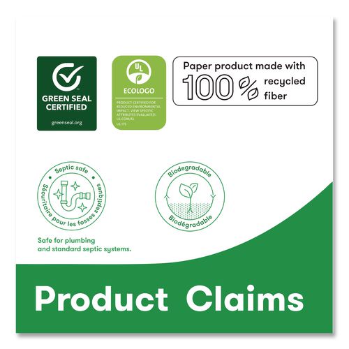 Perform Bath Tissue for Tandem Dispensers, Septic Safe, 2-Ply, 3.45" x 1,250 ft, White, 6 Rolls/Carton
