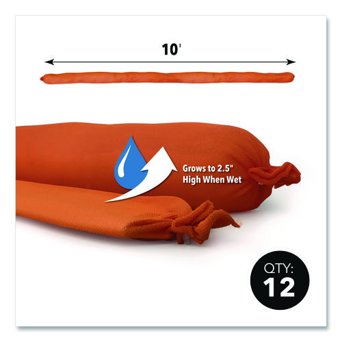 Water Dams, 2.5" x 10 ft x 2.5", Orange, 12/Box