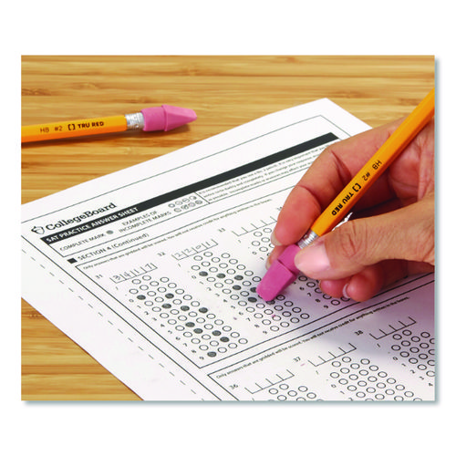 DIX34500 - Replace worn standard erasers or add to pencils that come without. Removes black pencil marks without smearing. Eraser Type: Pencil Marks; Eraser Shape: Triangular Wedge; Eraser Size Type: Standard; Eraser Color: Pink.
