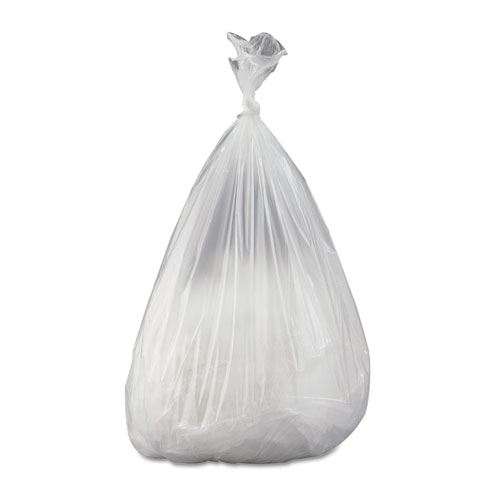 High-Density Commercial Can Liners, 16 gal, 8 mic, 24" x 33", Natural, 50 Bags/Roll, 20 Rolls/Carton