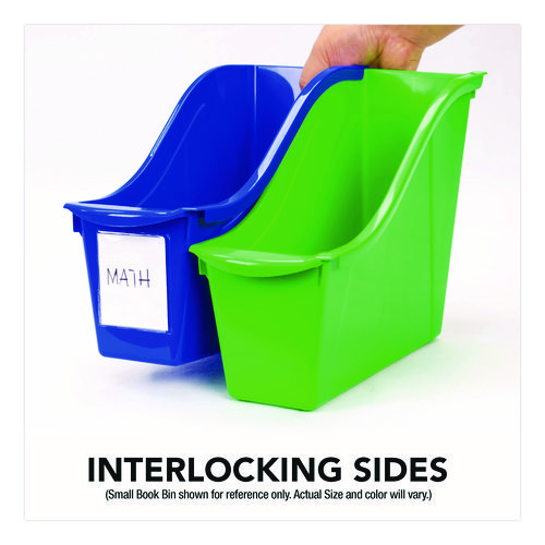Large Book Bin, 1.8 gal, 5.3" x 14.3" x 7", Assorted Bright Colors, 6/Pack