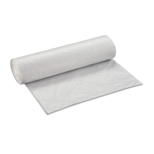 High-Density Commercial Can Liners Value Pack, 45 gal, 12 mic, 40" x 46", Clear, 25 Bags/Roll, 10 Interleaved Rolls/Carton
