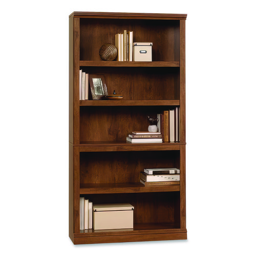 Select Collection Bookcase, Five-Shelf, 35.27w x 13.22d x 69.76h, Oiled Brown