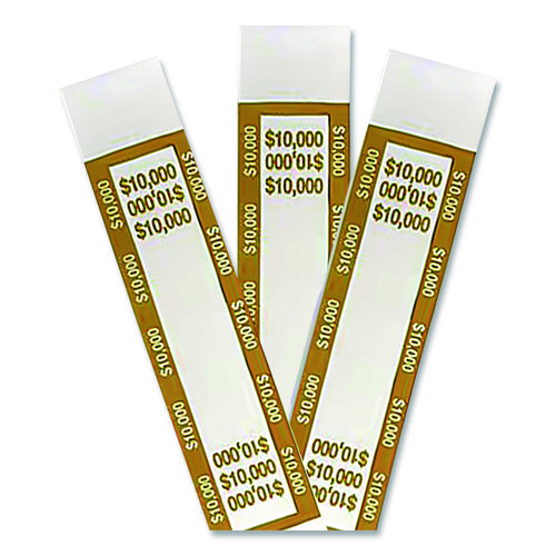 Currency Straps, $10,000, Self-Adhesive, 1,000/Pack