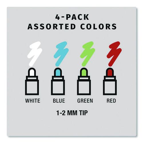 Liquid Chalk Markers, Fine Bullet Tip, Assorted Colors, 4/Pack