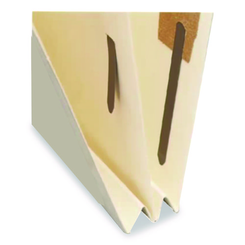 Heavy-Duty End Tab Classification Folders, 2" Expansion, 1 Divider, 4 Fasteners, Letter Size, Manila, 25/Box