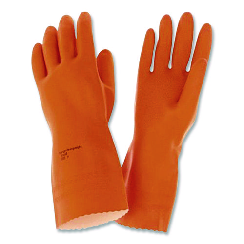 Alphatech 87-208 Heavyweight Gloves, Orange, Large, 144 Pair/Carton
