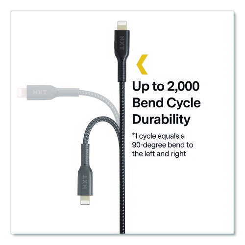 Braided Apple Lightning Cable to USB-A Cable, 4 ft, Black