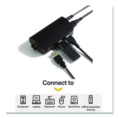 USB 3.0 Hub, 4 Ports, Black