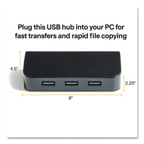 USB 3.0 Hub, 4 Ports, Black