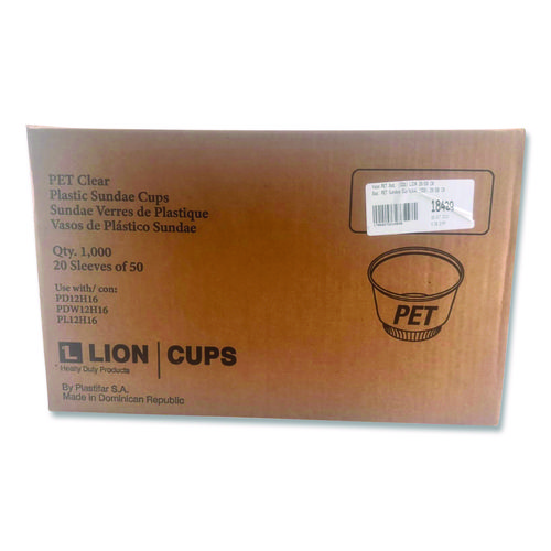 Plastic Cold Cups, Sundae, 8 oz, Clear, 1,000/Carton