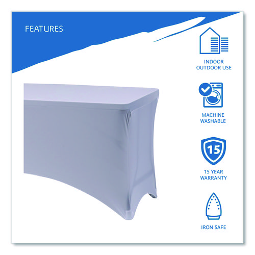 iGear Fabric Table Cover, Polyester, 30 x 72, White