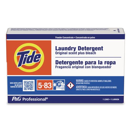 Powder Laundry Detergent Plus Bleach, HE Compatible, Original Scent, 1.1 oz Vending Box, 156/Carton