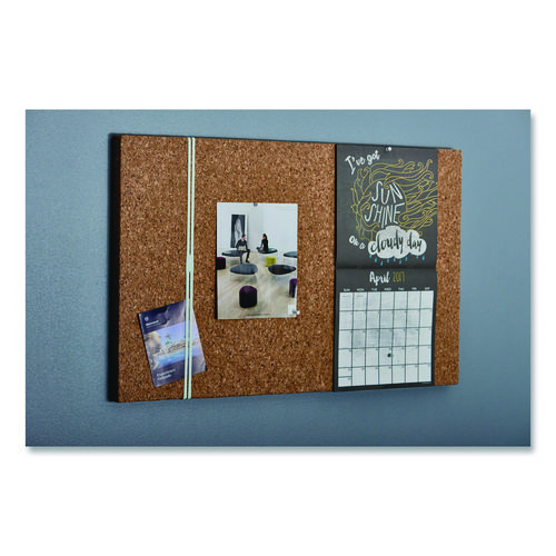 iDesign Frameless Cork Bulletin Board, 24" x 38", Tan Surface