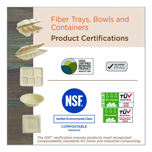 Fiber Barrel Bowls, 8 oz, Natural, 500/Carton
