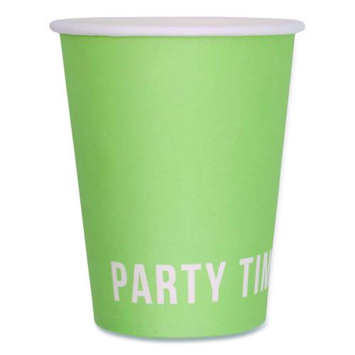 Birthday Tableware Pack, 24 Cups, 24 Dessert Plates, 24 Dinner Plates, 48 Paper Napkins, Assorted Colors, 120 Pieces/Kit