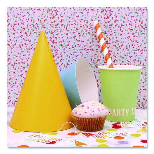 Birthday Tableware Pack, 24 Cups, 24 Dessert Plates, 24 Dinner Plates, 48 Paper Napkins, Assorted Colors, 120 Pieces/Kit
