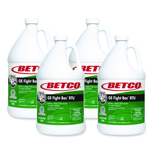 GE Fight Bac RTU Disinfectant, Fresh Scent, 1 gal Bottle, 4/Carton
