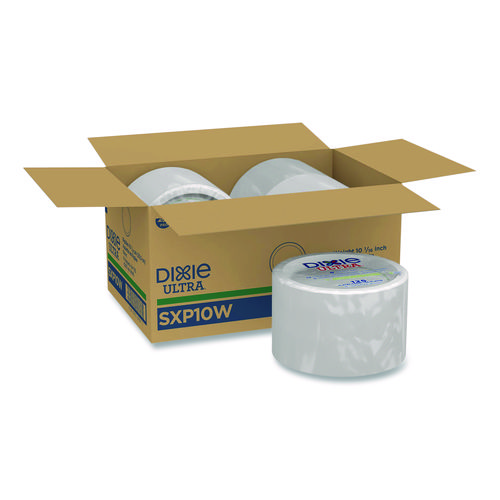 Heavy-Weight Paper Plates, 10" dia, White, 125/Pack, 4 Packs/Carton