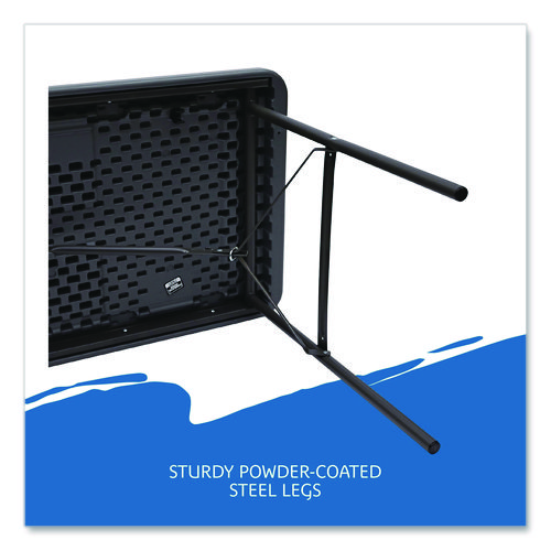 IndestrucTable Commercial Folding Table, Rectangular, 48" x 24" x 29", Charcoal Top, Charcoal Base/Legs