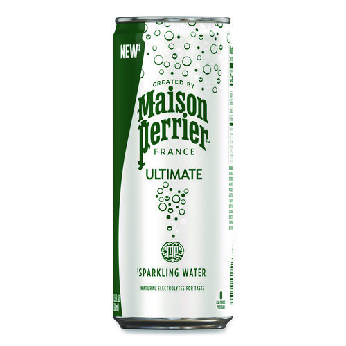Maison Perrier Sparkling Water, Plain, 11.15 oz, 8 Cans/Box