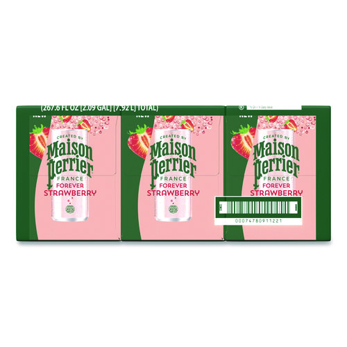 Maison Perrier Sparkling Water, 11.15 oz Can, Strawberry, 8 Cans/Box