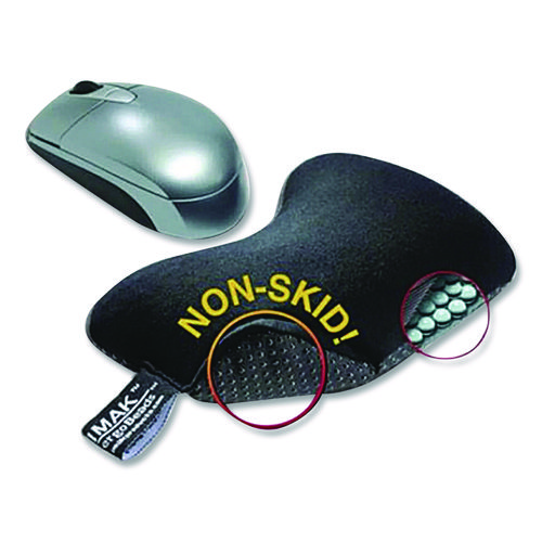 Nonskid Mouse Wrist Cushion, 7 x 5.3, Black