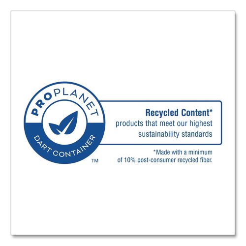 Recycled Content PCF Paper Hot Cups, 10 oz, ProPlanet Seal, White/Blue, 480/Carton