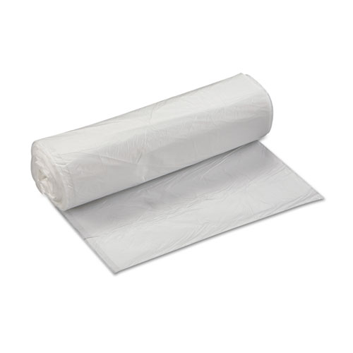 High-Density Commercial Can Liners, 33 gal, 13 mic, 33" x 40", Clear, 25 Bags/Roll, 20 Interleaved Rolls/Carton