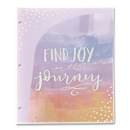 Silver Lining Glossy 3-Hole Punched 6-Pocket Folder, 11 x 8.5, Assorted